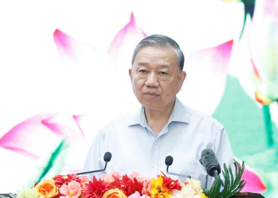 Tổng Bí thư Tô Lâm phát biểu.