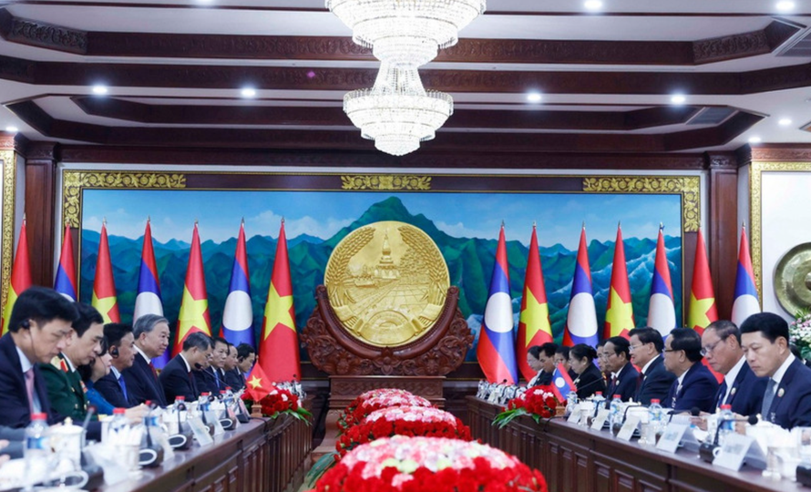 Tổng Bí thư Tô Lâm hội đàm với Tổng Bí thư, Chủ tịch nước Lào Thongloun Sisoulith.