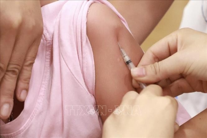 Nhân viên y tế tiêm vaccine phòng bệnh sởi. Ảnh minh họa: Vân Chi/TTXVN phát