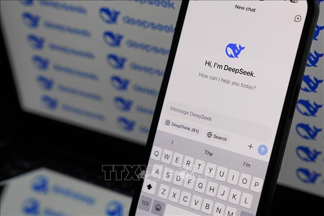 Giao diện của app DeepSeek trên điện thoại thông minh. Ảnh: AA/TTXVN