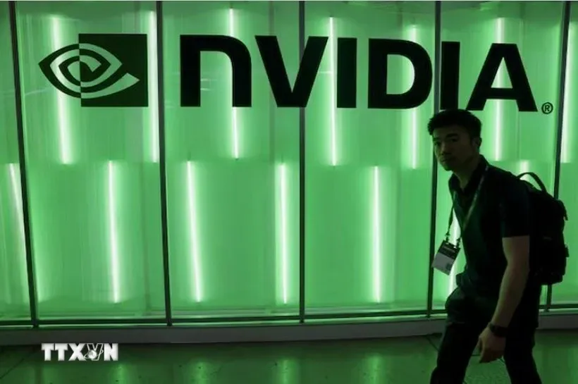 Biểu tượng của Tập đoàn Nvidia tại triển lãm máy tính ở Đài Loan (Trung Quốc), ngày 5/1/2024. Ảnh: Reuters/TTXVN