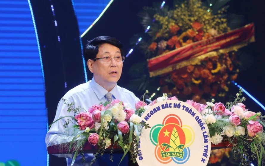 Chủ tịch nước Lương Cường phát biểu. Ảnh: Lâm Khánh