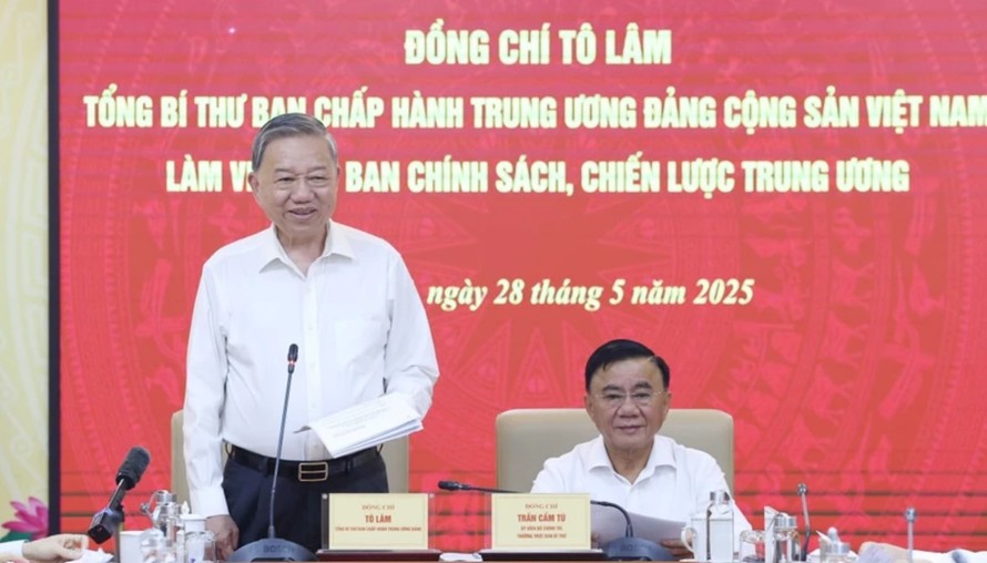 Tổng Bí thư Tô Lâm phát biểu. Ảnh: Thống Nhất