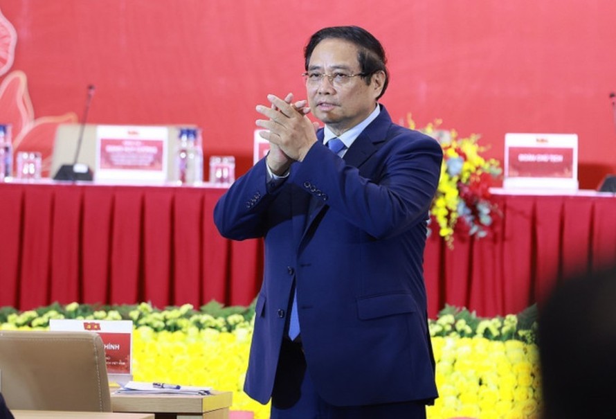 Thủ tướng Phạm Minh Chính dự Đại hội Đảng bộ Tập đoàn Điện lực Việt Nam lần thứ IV, nhiệm kỳ 2025-2030. Ảnh: Dương Giang