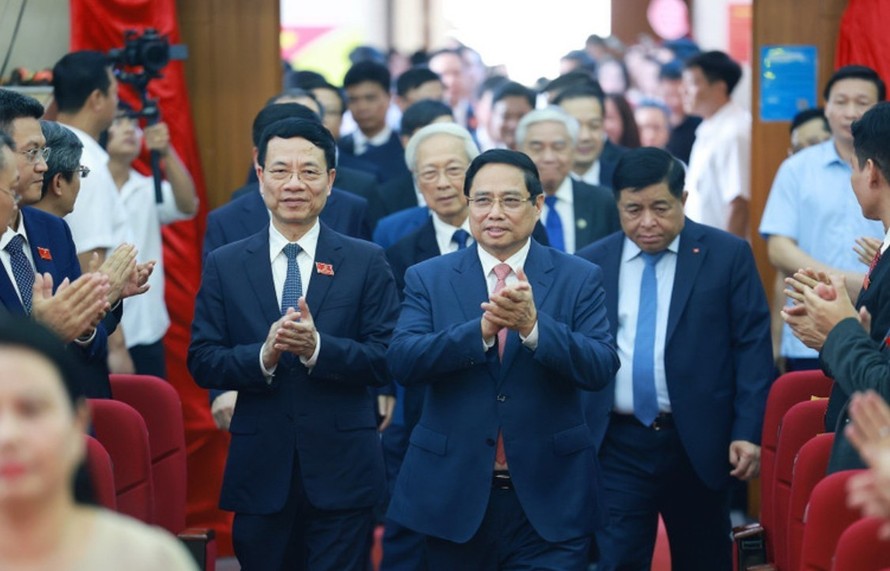 Thủ tướng Phạm Minh Chính dự và chỉ đạo Đại hội. Ảnh: Dương Giang