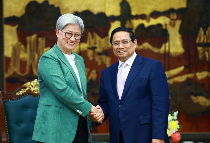 Thủ tướng Phạm Minh Chính tiếp Bộ trưởng Ngoại giao Australia Penny Wong. Ảnh: Dương Giang