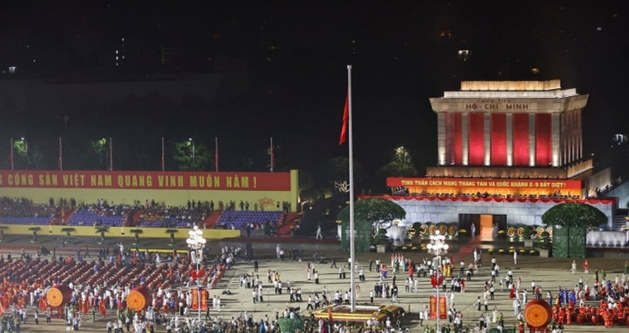 Không khí chuẩn bị Lễ diễu binh, diễu hành kỷ niệm 80 năm Quốc khánh tại Quảng trường Ba Đình. Ảnh: Doãn Tấn