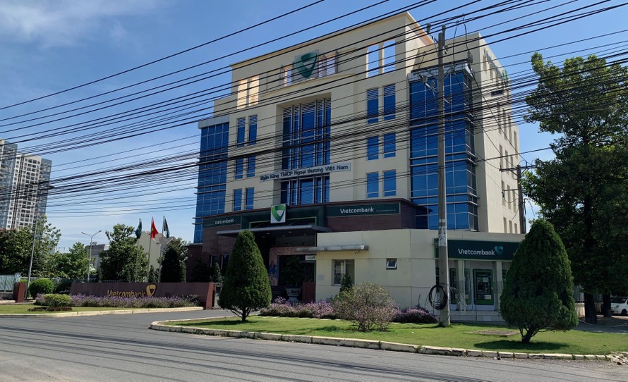 Trụ sở của Vietcombank chi nhánh Nam Bình Dương đặt tại TP.Dĩ An.