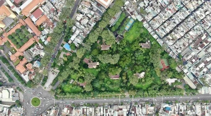 Khu đất số 1 đường Lý Thái Tổ, phường Vườn Lài (TP.HCM) nhìn từ trên cao. Ảnh: Báo SGGP