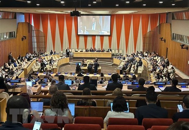 Toàn cảnh Hội nghị Liên hợp quốc thông qua Hiệp định về Biển cả, văn kiện thứ ba thực thi UNCLOS 1982. Ảnh: Thanh Tuấn/TTXVN.