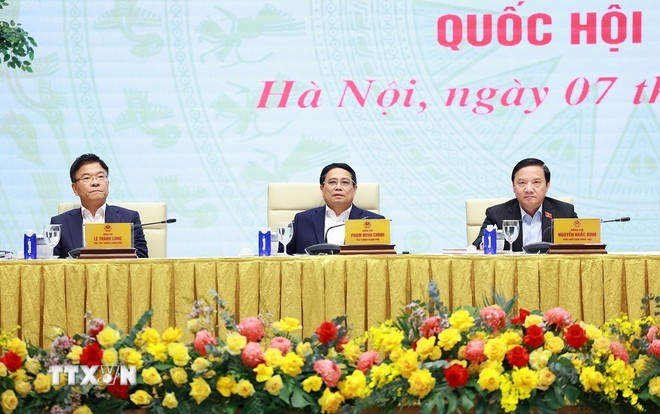 Thủ tướng Phạm Minh Chính chủ trì hội nghị. Ảnh: Dương Giang/TTXVN