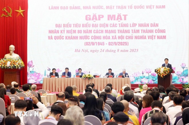 Chủ tịch nước Lương Cường phát biểu. Ảnh: Lâm Khánh/TTXVN.