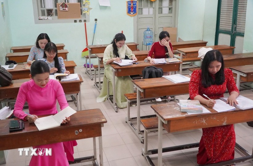 Kỳ thi tuyển giáo viên tại Thành phố Hồ Chí Minh diễn ra trong 2 ngày. Ảnh: Thu Hoài/TTXVN.