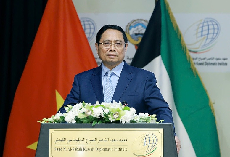 Thủ tướng nêu rõ, Việt Nam đang bước vào kỷ nguyên vươn mình phát triển giàu mạnh, văn minh, phồn vinh, hạnh phúc, đi lên chủ nghĩa xã hội. Ảnh: TTXVN.