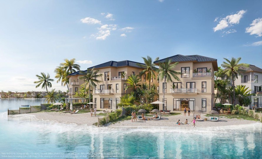 Nhiều biệt thự tại Vịnh Ngọc sở hữu tầm nhìn trải dài hơn 8km mặt biển hồ. Ảnh phối cảnh: Vinhomes.