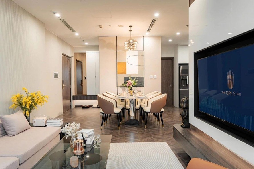 Căn hộ 3PN của The Opus One (Vinhomes Grand Park) có diện tích gần 80m2 đáp ứng cho gia đình đa thế hệ.