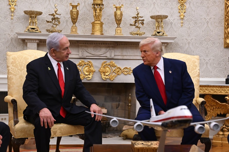 Tổng thống Mỹ Donald Trump và Thủ tướng Israel Benjamin Netanyahu tại cuộc gặp ở Nhà Trắng, Washington, DC.