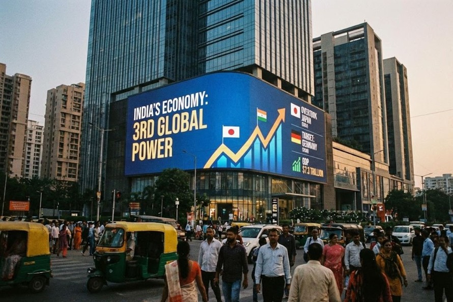 Theo báo cáo, Ấn Độ đã vượt qua Nhật Bản để trở thành nền kinh tế lớn thứ tư thế giới và đang trên đà soán ngôi Đức ở vị trí thứ ba trong vòng 2 năm rưỡi đến 3 năm tới, với GDP dự kiến đạt 7.300 tỷ USD vào năm 2030. Ảnh minh hoạ.