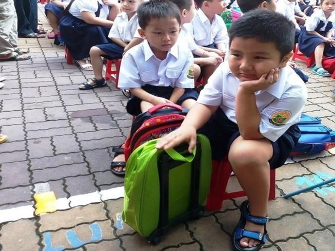 Học sinh trường tiểu học Lương Thế Vinh trong ngày tựu trường năm học 2018-2019. Ảnh: NGUYỄN QUYÊN