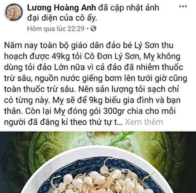 Vụ ‘nói xấu’ tỏi Lý Sơn trên mạng xã hội: Công an vào cuộc điều tra