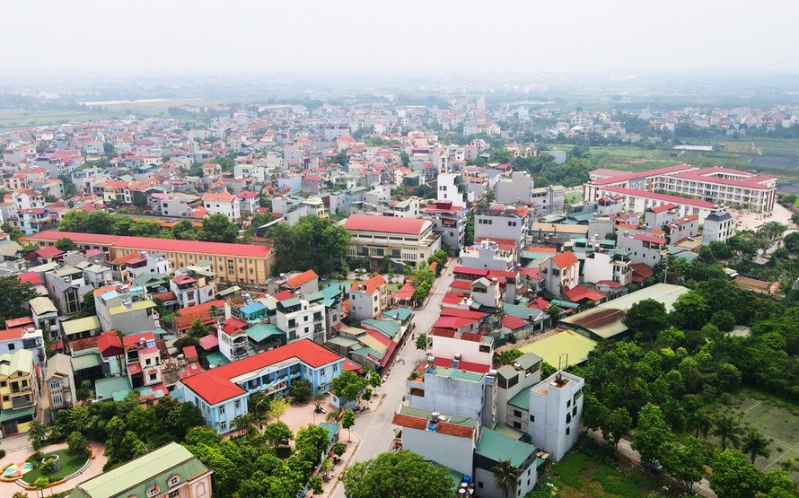 Diện mạo nông thôn mới khang trang của xã Tân Lập (huyện Đan Phượng). Ảnh: Quang Thái