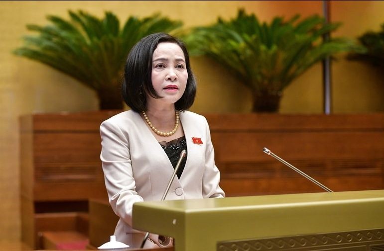 Phó Chủ tịch Quốc hội Nguyễn Thị Thanh điều hành phiên họp.