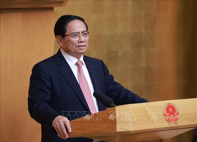 Thủ tướng Phạm Minh Chính chủ trì Phiên họp lần thứ 20 của Ban Chỉ đạo Nhà nước các công trình, dự án quan trọng quốc gia, trọng điểm ngành Giao thông vận tải. Ảnh: Dương Giang/TTXVN