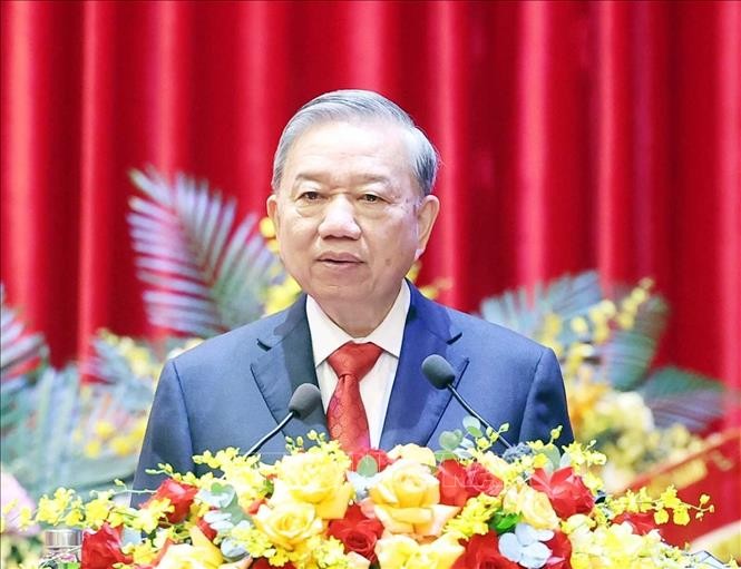 Tổng Bí thư Tô Lâm phát biểu tại Đại hội. Ảnh: Thống Nhất/TTXVN