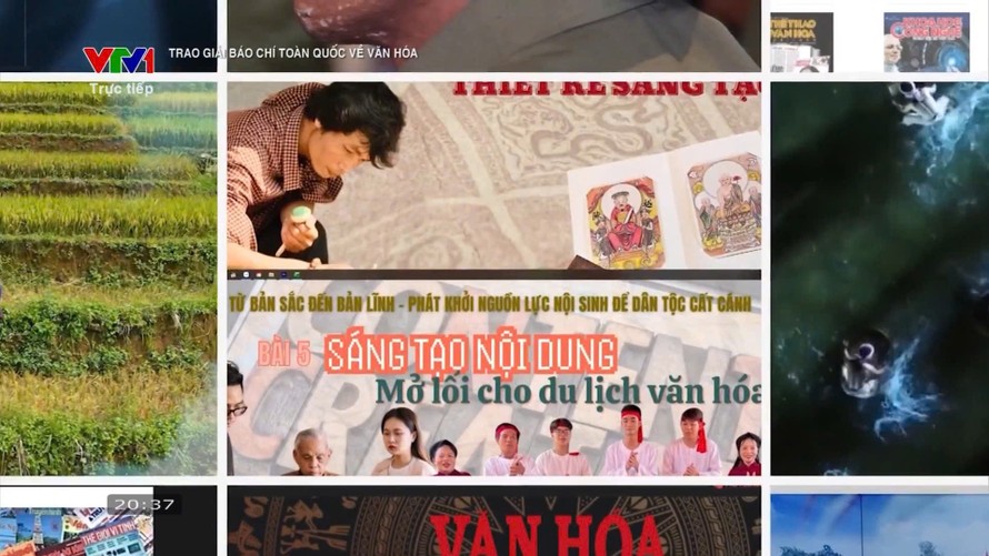 Loạt bài của Tạp chí Ngày Nay xuất hiện trên phóng sự của Giải Báo chí toàn quốc Vì sự nghiệp phát triển Văn hóa Việt Nam. Ảnh: VTV