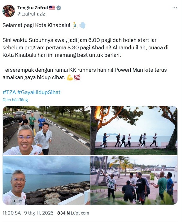 Bài đăng trên X của Bộ trưởng Aziz. Ảnh chụp màn hình