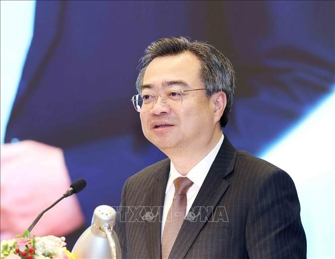 Đồng chí Nguyễn Thanh Nghị, Uỷ viên Trung ương Đảng, Trưởng ban Chính sách, Chiến lược Trung ương phát biểu kết luận hội thảo. Ảnh: Phương Hoa/TTXVN