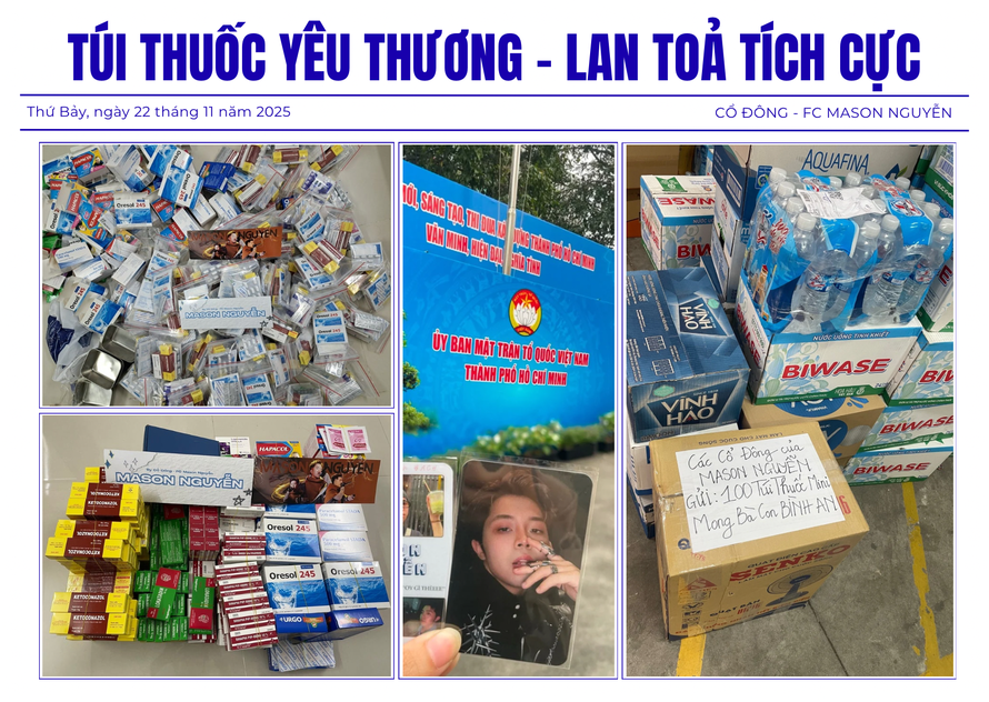 100 túi thuốc mini từ fan Mason Nguyễn gửi về miền Trung: Lan tỏa điều tử tế từ tình yêu thần tượng