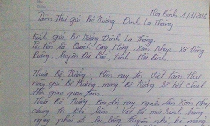 'Tâm thư' gửi Bộ trưởng Thăng của người dân xóm Nhạp