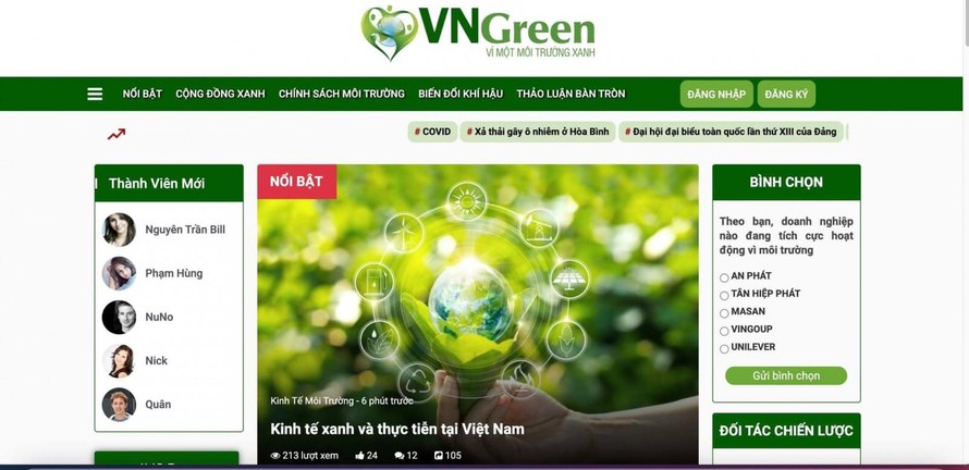 Vngreen - Mạng xã hội vì một Việt Nam xanh