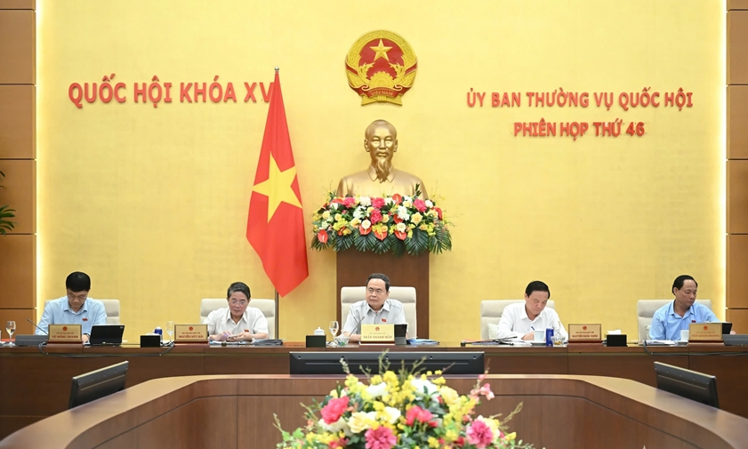 Chủ tịch Quốc hội Trần Thanh Mẫn chủ trì phiên họp. 