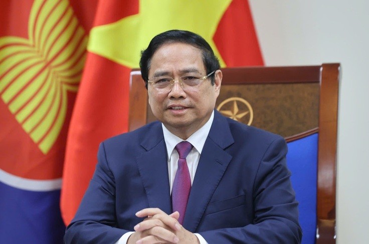 Thủ tướng Phạm Minh Chính gửi thông điệp nhân dịp 58 năm kỷ niệm ngày thành lập Hiệp hội các nước Đông Nam Á (ASEAN), và 30 năm Việt Nam tham gia ASEAN. (Ảnh: Dương Giang/TTXVN)