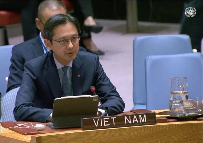 Đại sứ Đỗ Hùng Việt phát biểu tại phiên thảo luận của Hội đồng Bảo an.