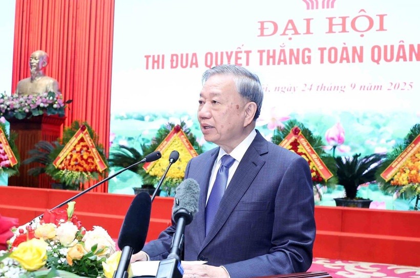 Tổng Bí thư Tô Lâm phát biểu.