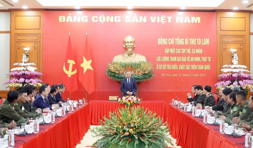 Tổng Bí thư Tô Lâm phát biểu.