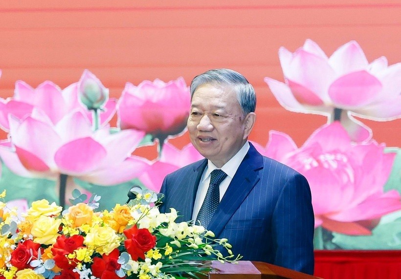 Tổng Bí thư Tô Lâm phát biểu. 