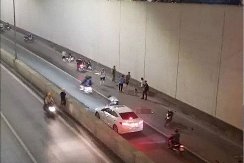 Hiện trường vụ tai nạn thương tâm tại hầm Kim Liên vào ngày 1/5.