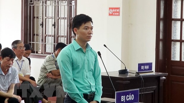 Bị cáo Hoàng Công Lương tại tòa. (Ảnh: Thanh Hải/TTXVN)