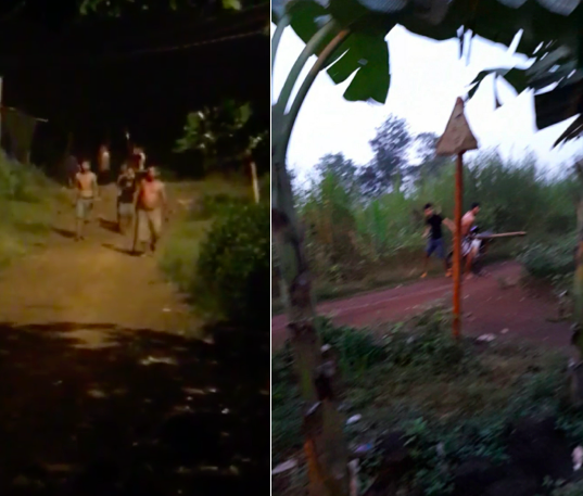 Nhóm người thân của nguyên đơn là ông Lưu Hồng Dũng liên tục đến xóm của người Chơ-Ro gây sự, tấn công người trong xóm. Ảnh cắt từ clip.