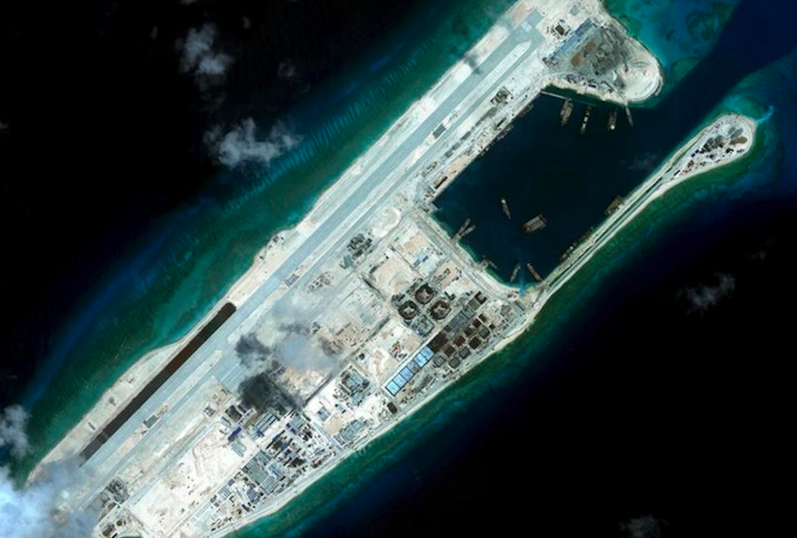 Ảnh chụp đá Chữ Thập từ vệ tinh. (Ảnh: CSIS)