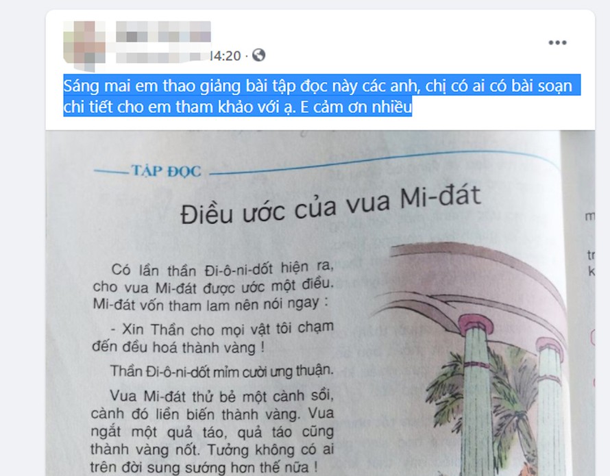 Một đề nghị "xin" bài soạn thao giảng.