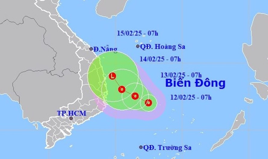 Dự báo vị trí và đường đi của áp thấp nhiệt đới. 
