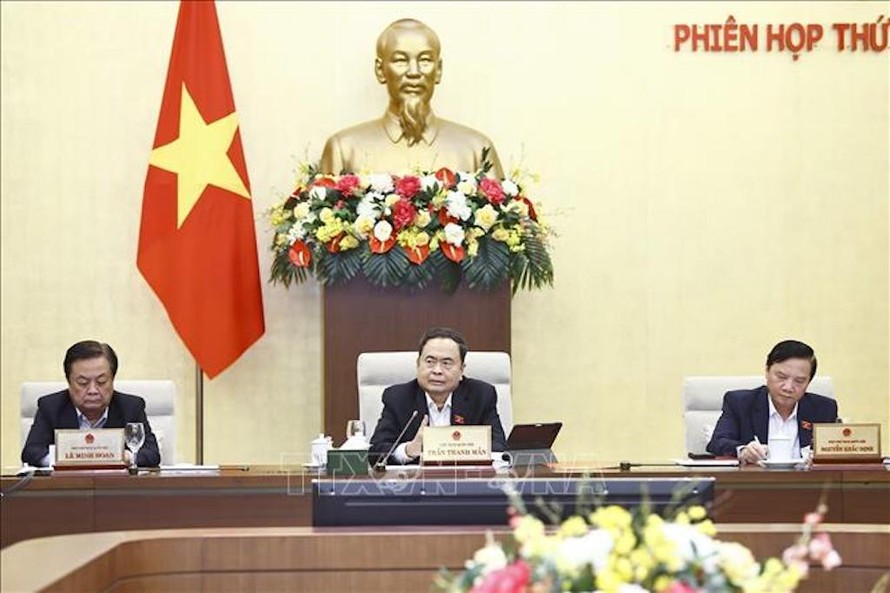 Chủ tịch Quốc hội Trần Thanh Mẫn phát biểu. 