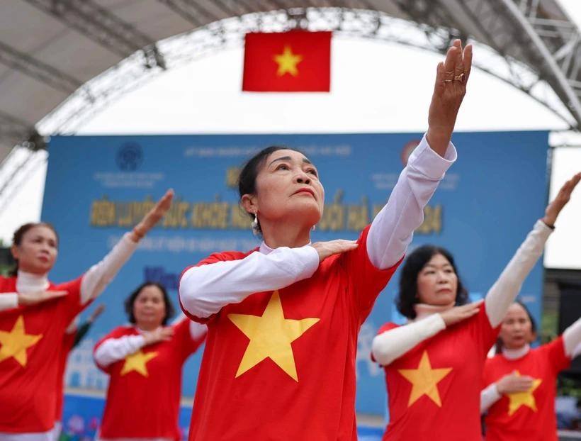 Ngày hội rèn luyện sức khỏe người cao tuổi Thủ đô. (Ảnh: Thanh Tùng/TTXVN)