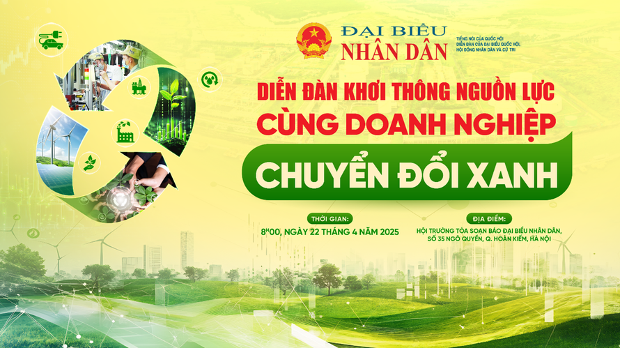 Diễn đàn “Khơi thông nguồn lực cùng doanh nghiệp chuyển đổi xanh”.