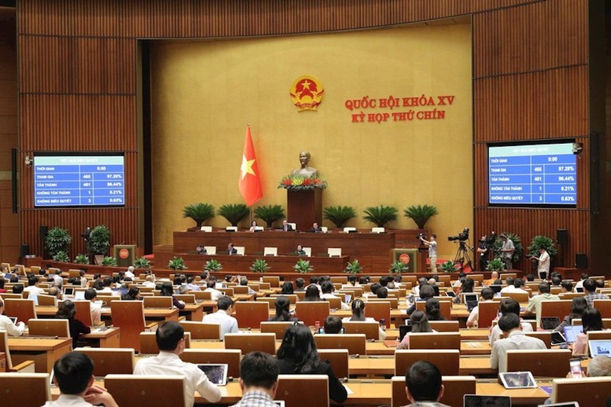 Biểu quyết thông qua Nghị quyết của Quốc hội về việc sắp xếp đơn vị hành chính cấp tỉnh năm 2025.